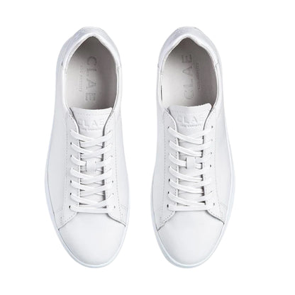 White - Side - CLAE Childrens-Kids Bradley Leather Low Trainers