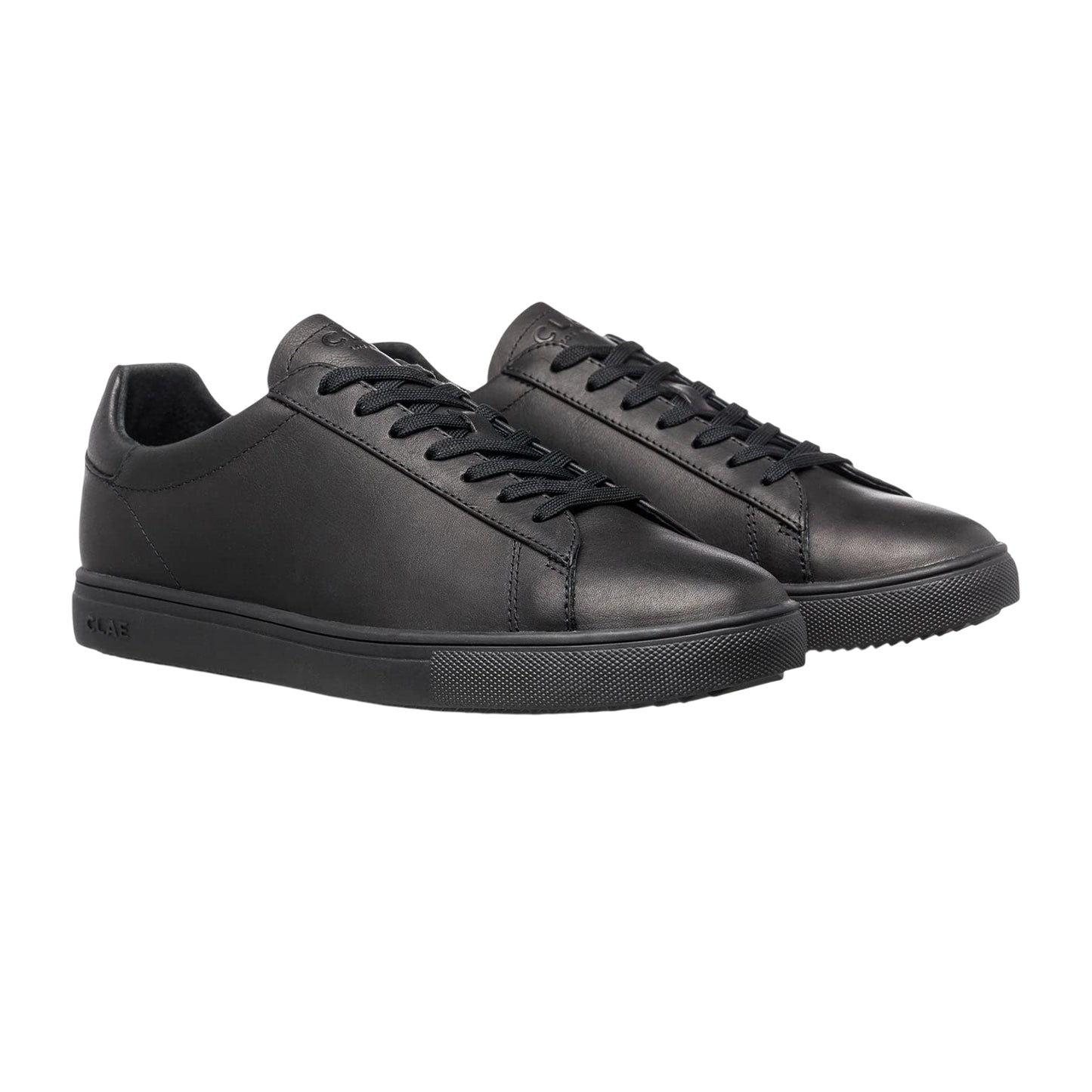 Triple Black - Back - CLAE Childrens-Kids Bradley Leather Low Trainers