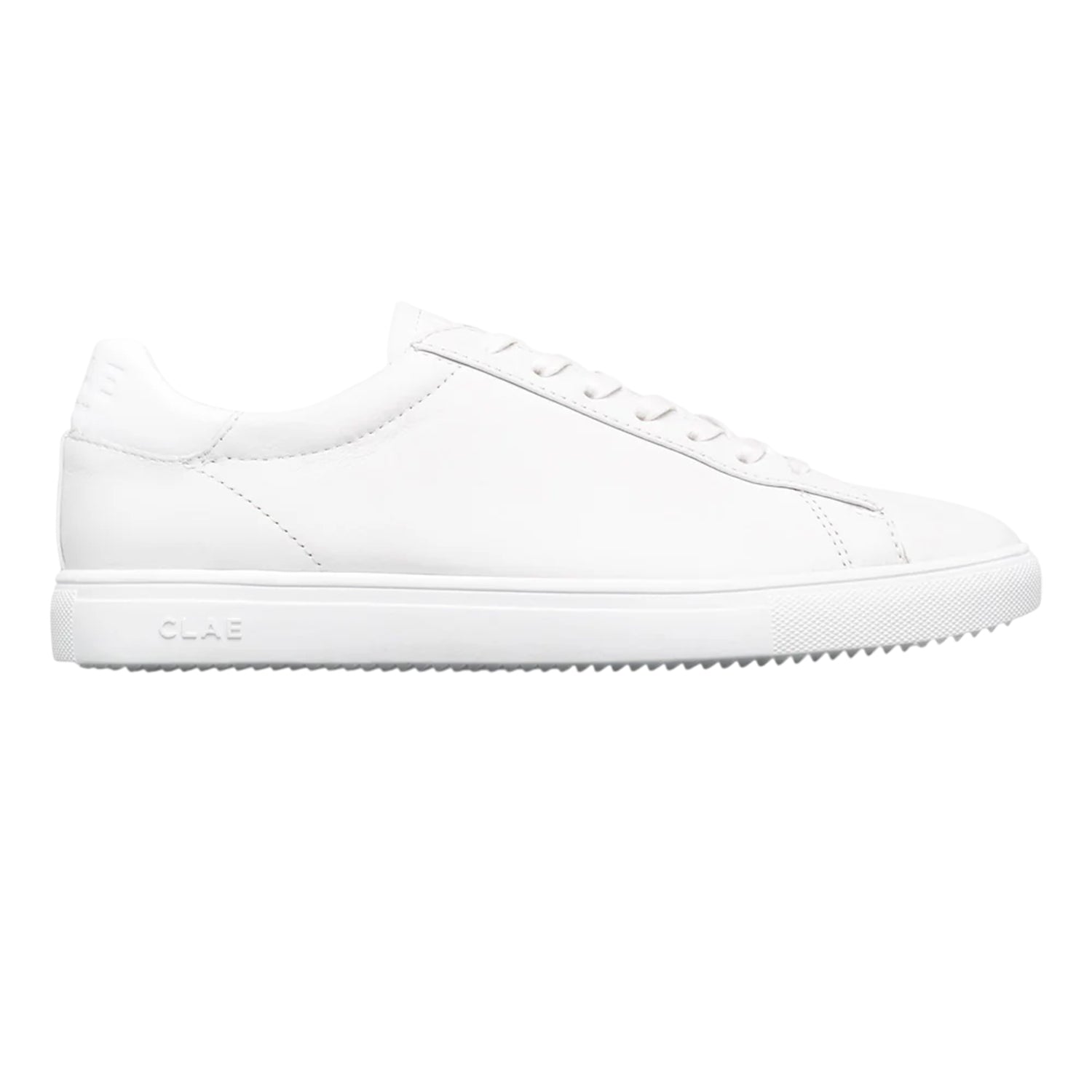 White - Back - CLAE Childrens-Kids Bradley Leather Low Trainers