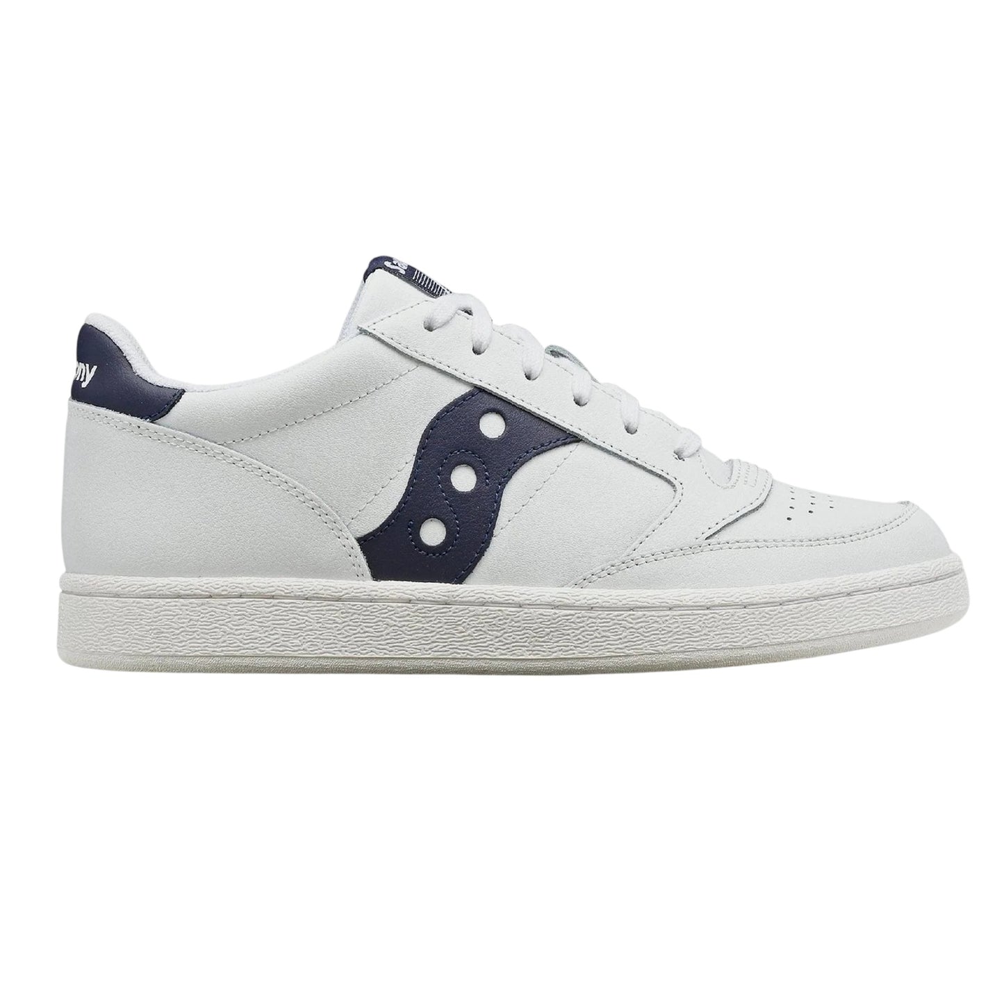 White-Navy - Front - Saucony Womens-Ladies Jazz Leather Cupsole Trainers