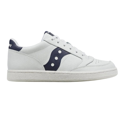 White-Navy - Front - Saucony Womens-Ladies Jazz Leather Cupsole Trainers