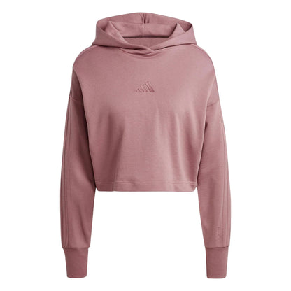 Crimson - Front - Adidas Womens-Ladies All SZN Overhead Relaxed Fit Hoodie