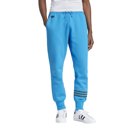 Bright Blue - Lifestyle - Adidas Womens-Ladies Neuclassics Cotton Blend 3 Stripes Slim Joggers