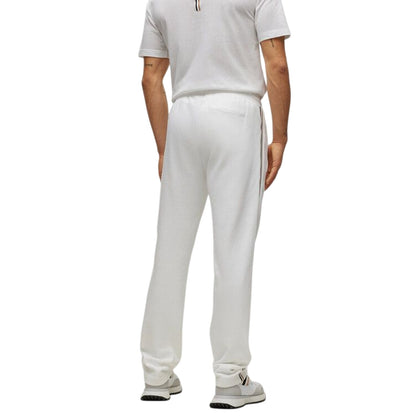 White - Back - Boss Mens Side Stripe Jogging Bottoms