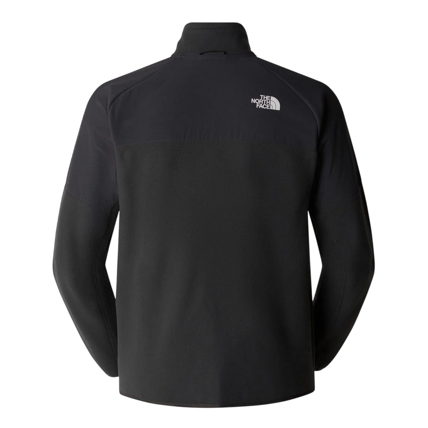 Black-Grey - Back - The North Face Mens Glacier Funnel Neck Raglan Fleece Jacket