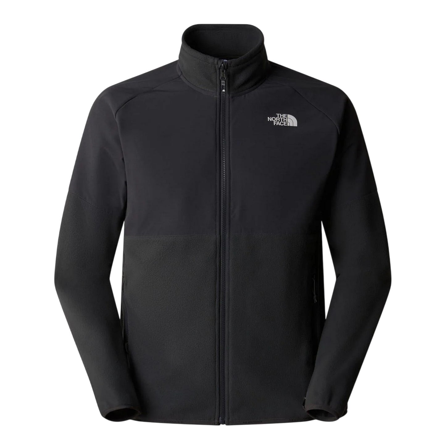 Black-Grey - Front - The North Face Mens Glacier Funnel Neck Raglan Fleece Jacket