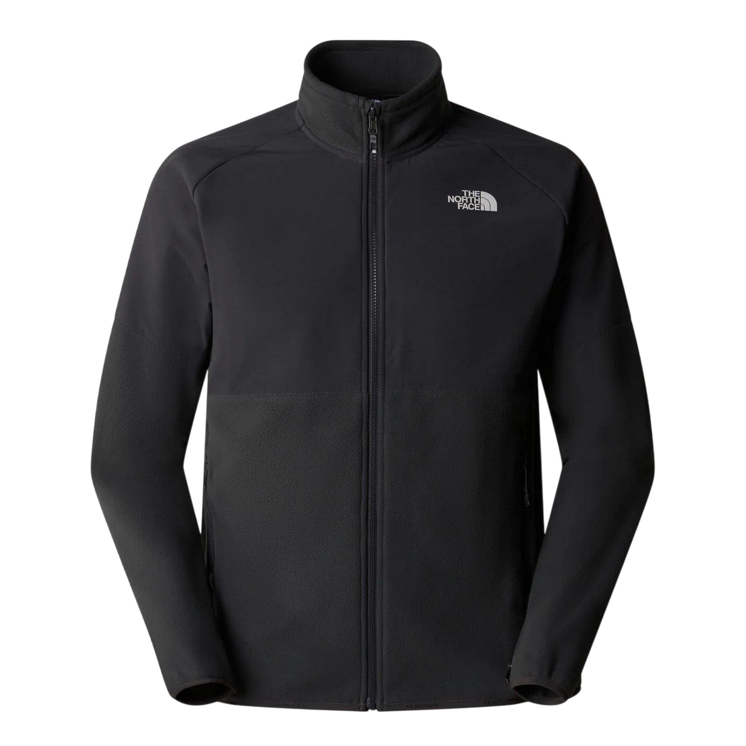 Black-Grey - Front - The North Face Mens Glacier Funnel Neck Raglan Fleece Jacket