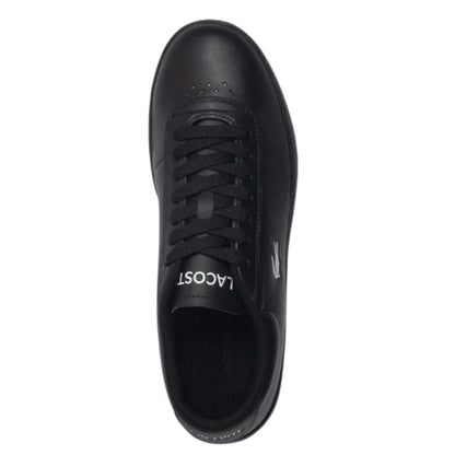 Black - Lifestyle - Lacoste Mens Baseshot Evo Crocodile Leather Flat Trainers