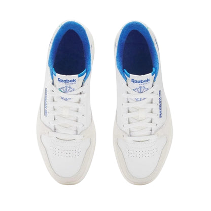 White-Blue - Lifestyle - Reebok Womens-Ladies Phase Leather Court Trainers