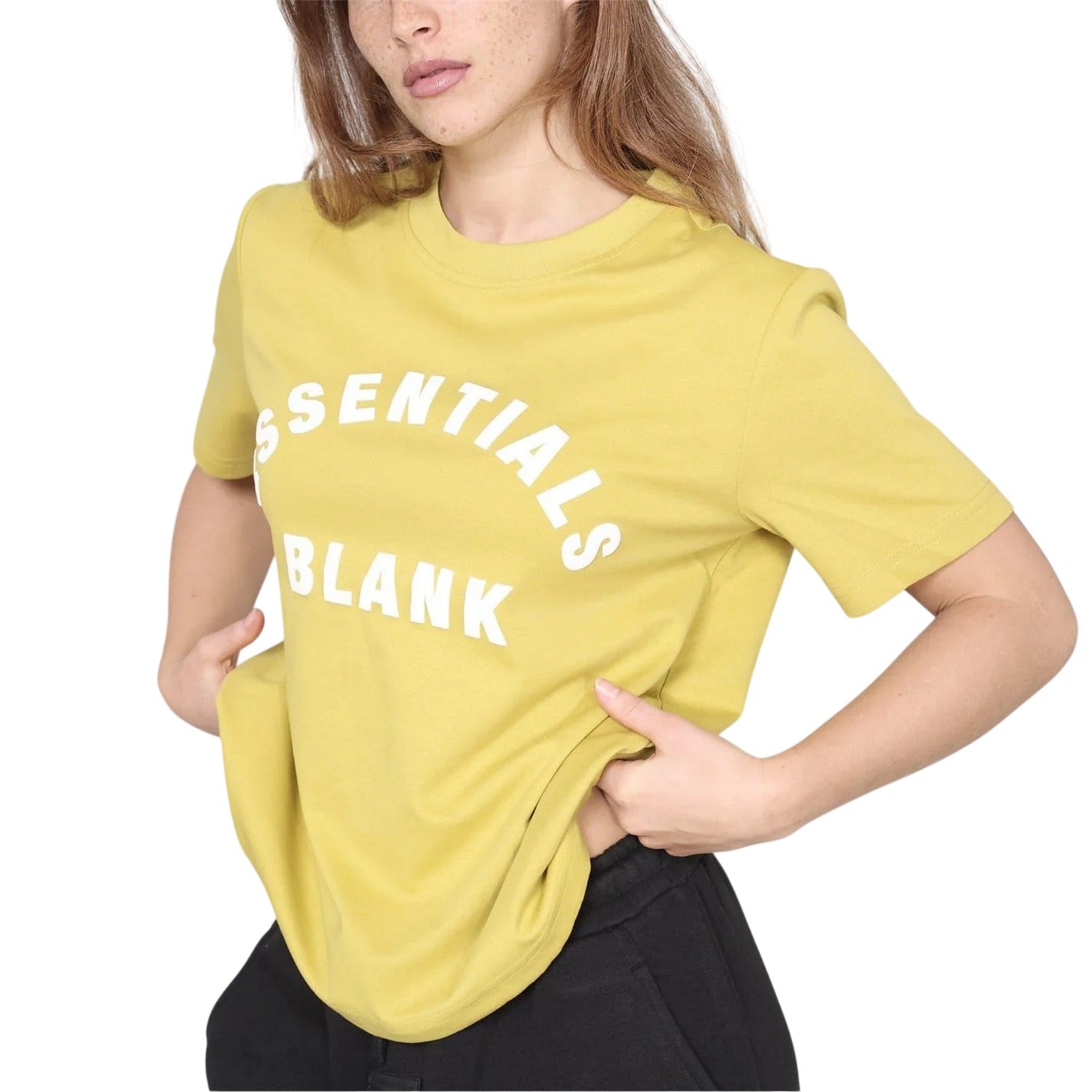 Mustard - Side - Blank Essentials Unisex Adult Arch Cotton T-Shirt