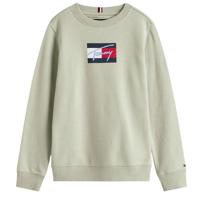 Misty - Front - Tommy Hilfiger Childrens-Kids Cotton Blend Crew Neck Regular Sweatshirt