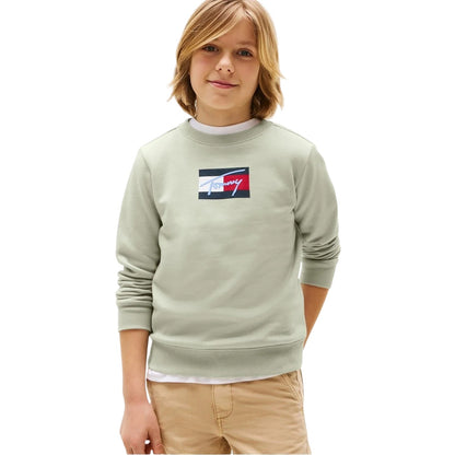 Misty - Side - Tommy Hilfiger Childrens-Kids Cotton Blend Crew Neck Regular Sweatshirt