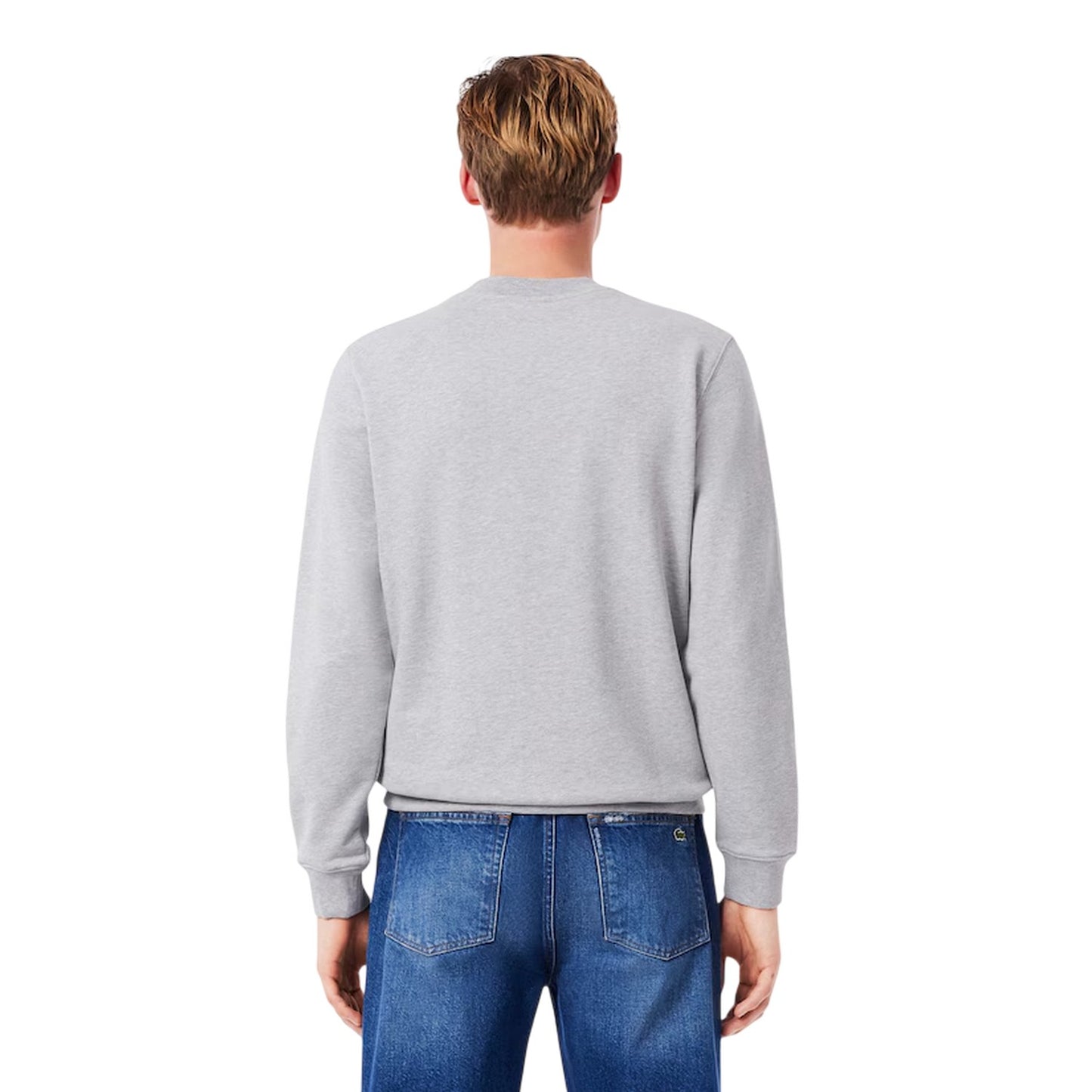 Grey - Back - Lacoste Mens Cotton Sweatshirt