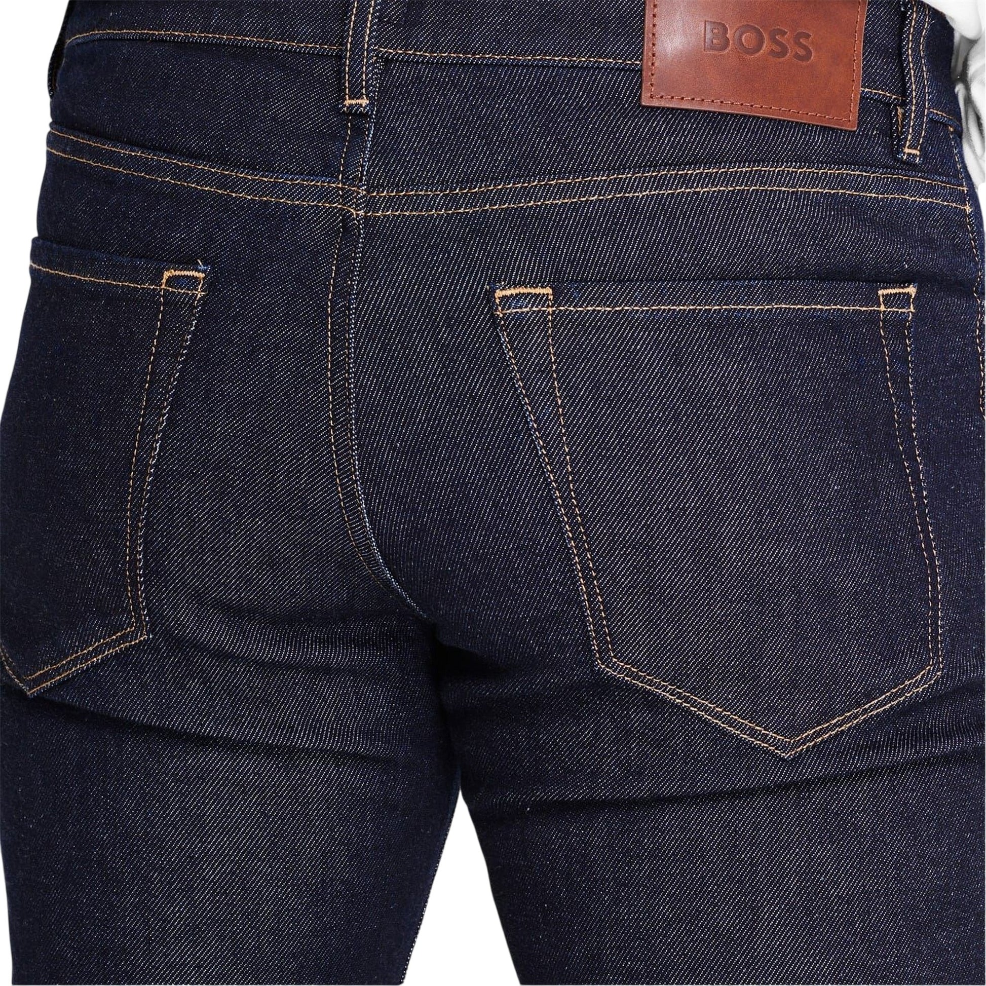 Navy - Side - Boss Mens Maine3 Regular Jeans