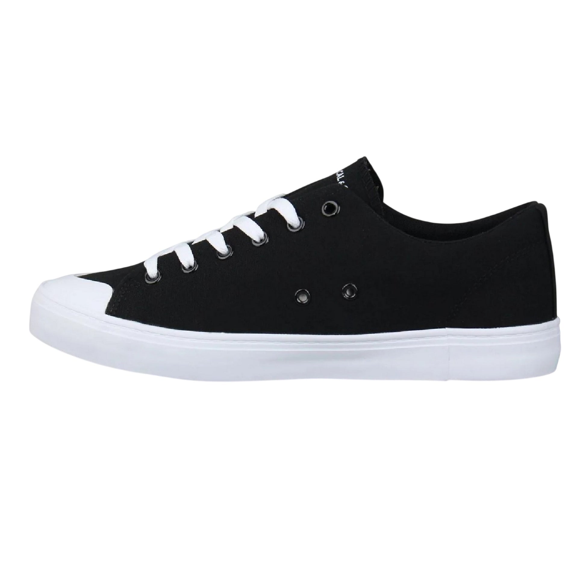 Black-White - Back - SoulCal Mens Canvas Trainers