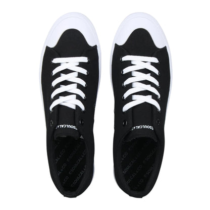 Black-White - Side - SoulCal Mens Canvas Trainers