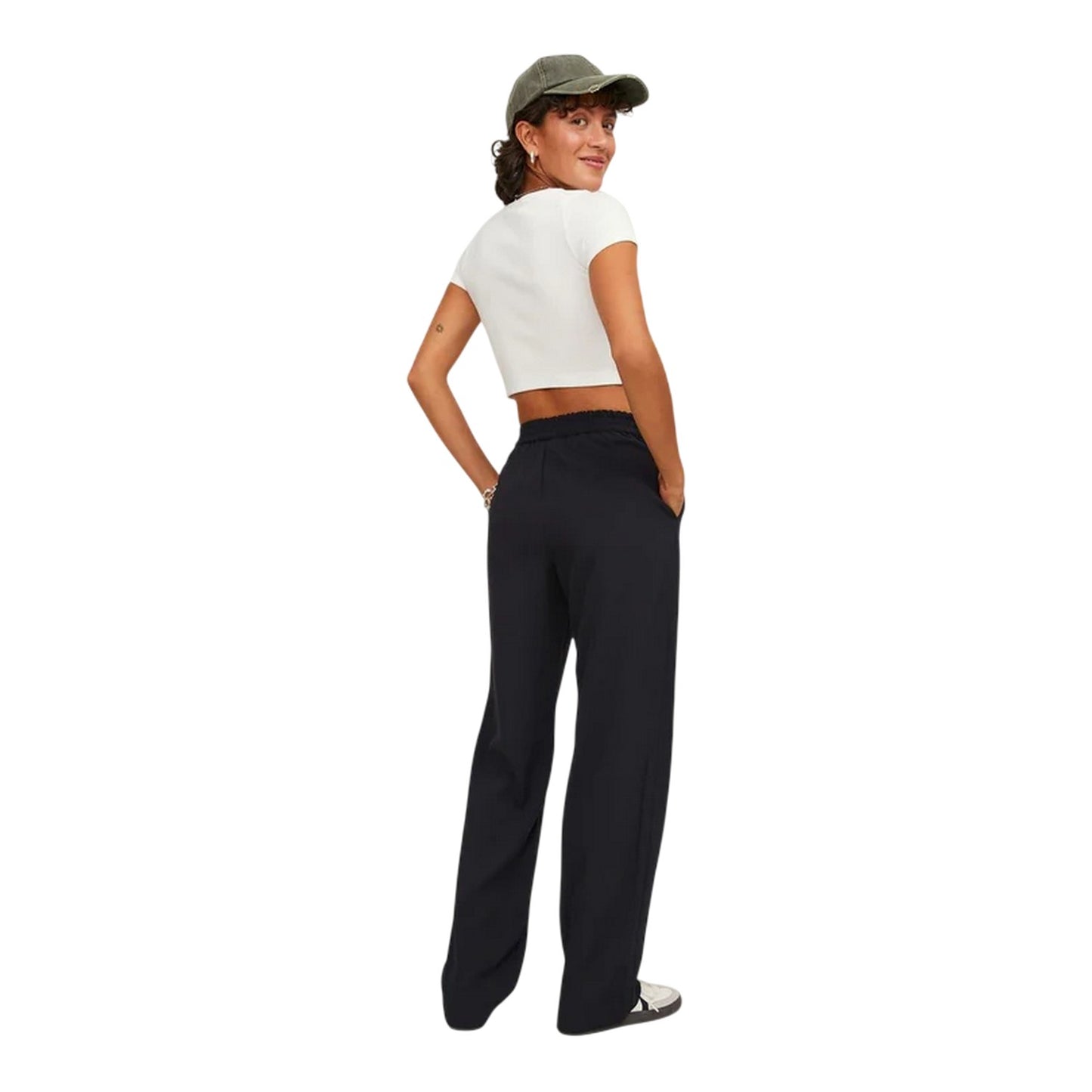 Black - Back - JJXX Womens-Ladies Poppy High Waist Casual Trousers