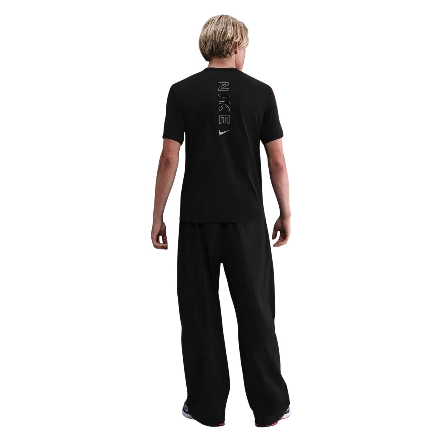 Black-Red - Back - Nike Mens City Side Crew Neck T-Shirt