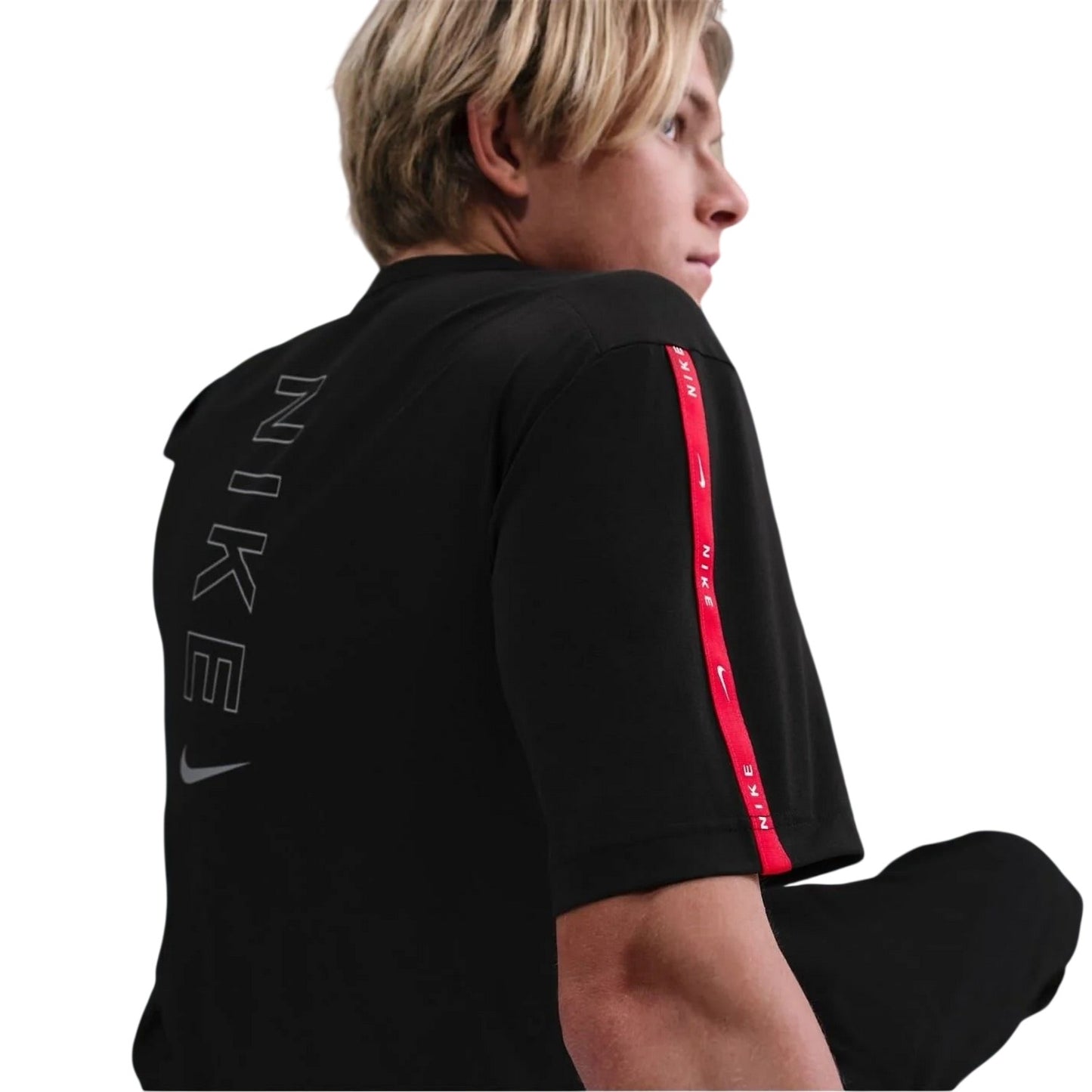 Black-Red - Lifestyle - Nike Mens City Side Crew Neck T-Shirt