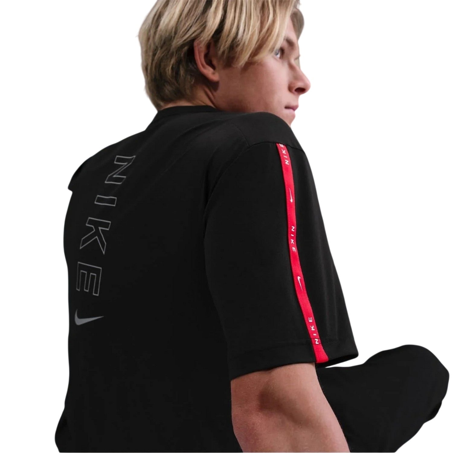 Black-Red - Lifestyle - Nike Mens City Side Crew Neck T-Shirt