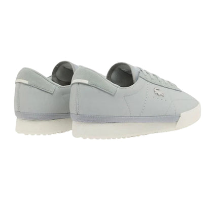 Grey-White - Back - Lacoste Womens-Ladies Aura Leather Ribbed Sole Trainers