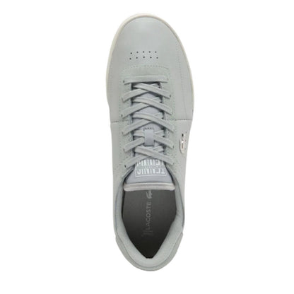 Grey-White - Lifestyle - Lacoste Womens-Ladies Aura Leather Ribbed Sole Trainers