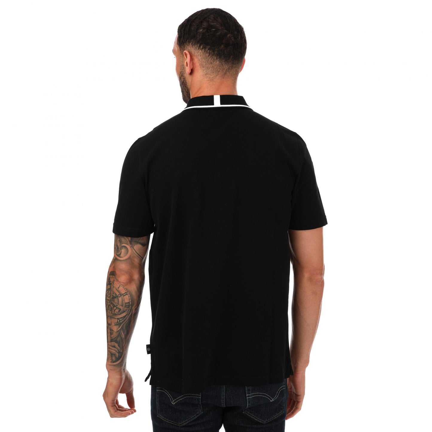 Black - Back - Ted Baker Mens Camdn Short-Sleeved Polo Shirt