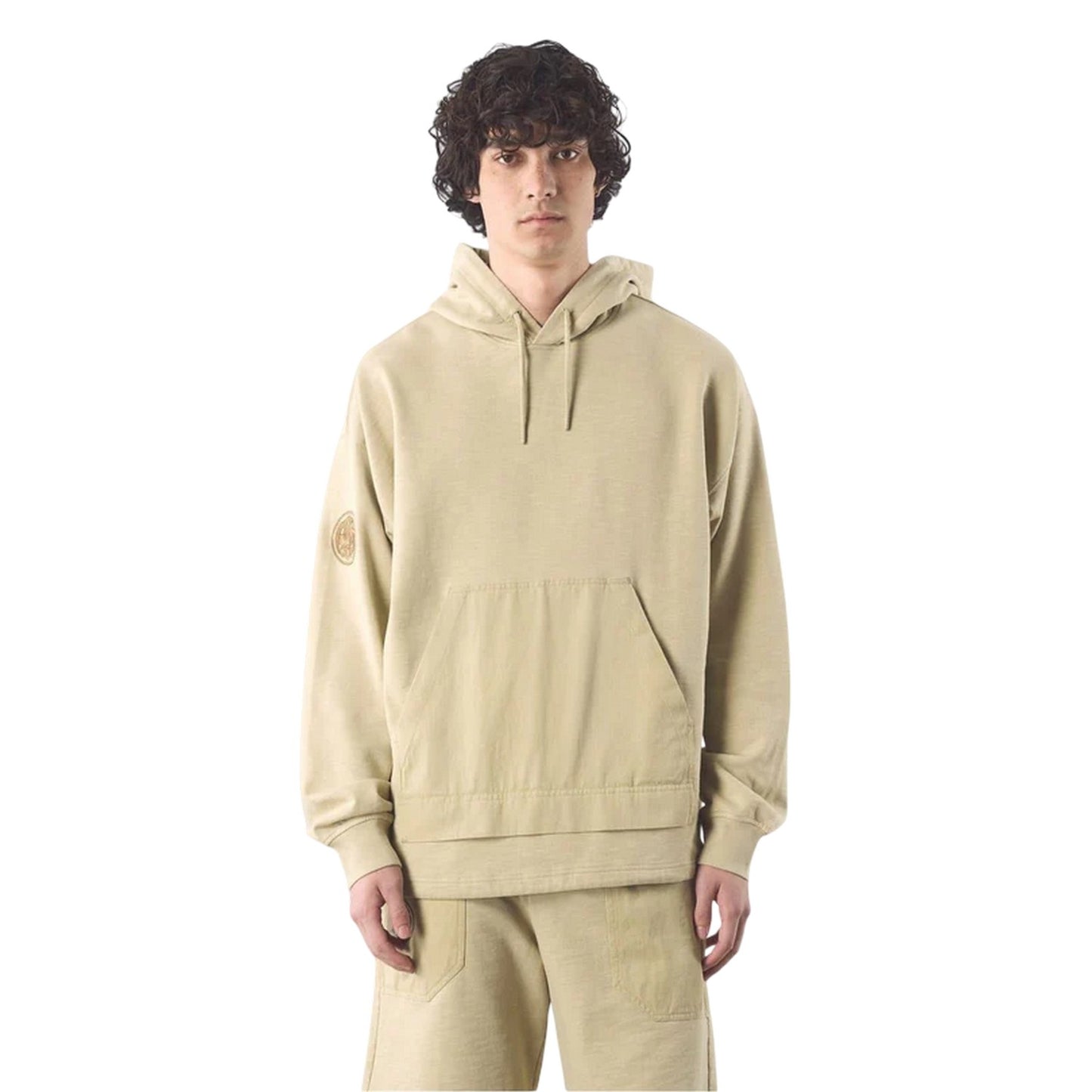 Taupe - Side - Pretty Green Mens Stamford Hoodie