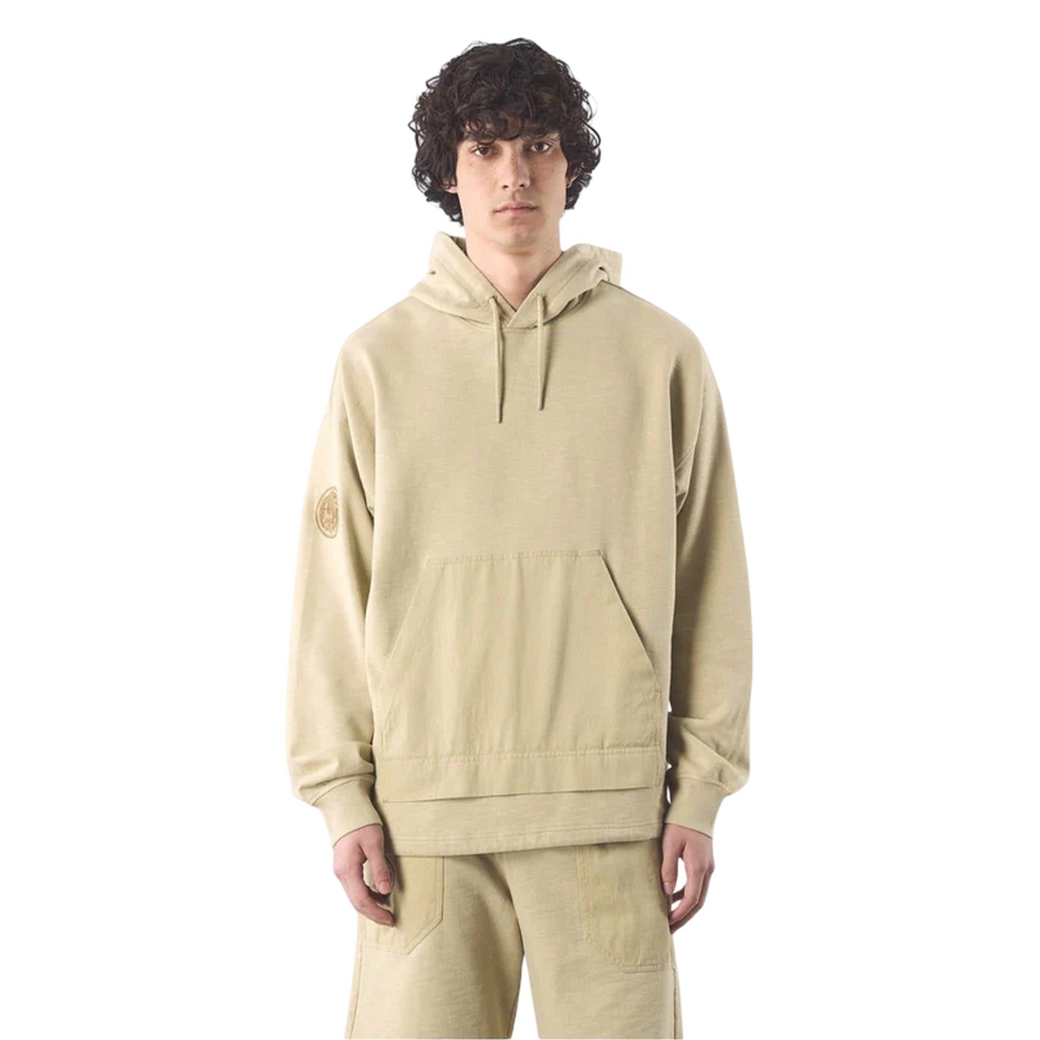 Taupe - Side - Pretty Green Mens Stamford Hoodie