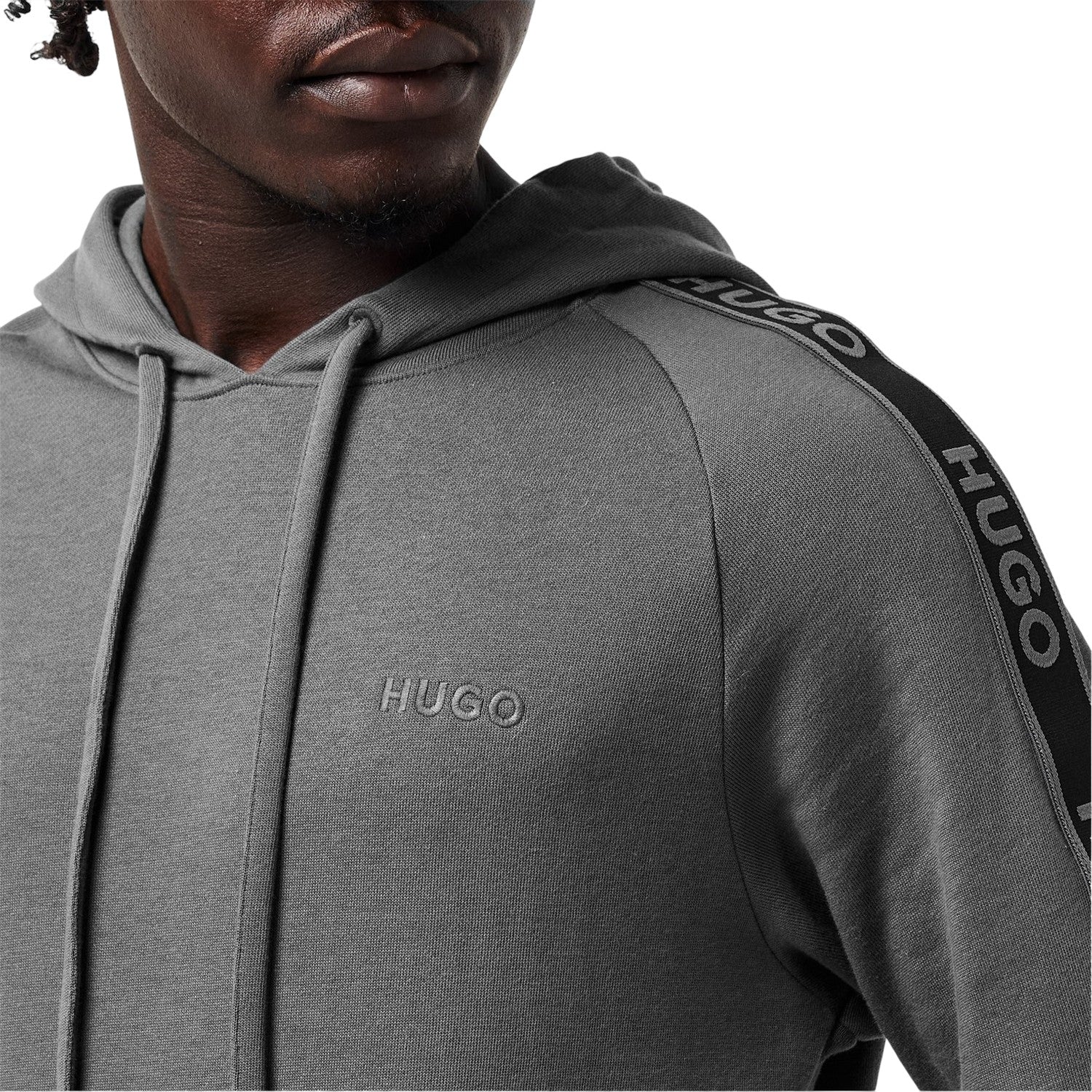 Grey - Side - Hugo Mens Liam Regular Sweatshirt