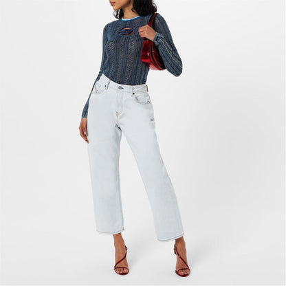 Light Wash - Back - Diesel Womens-Ladies 1999 Wide Leg Jeans