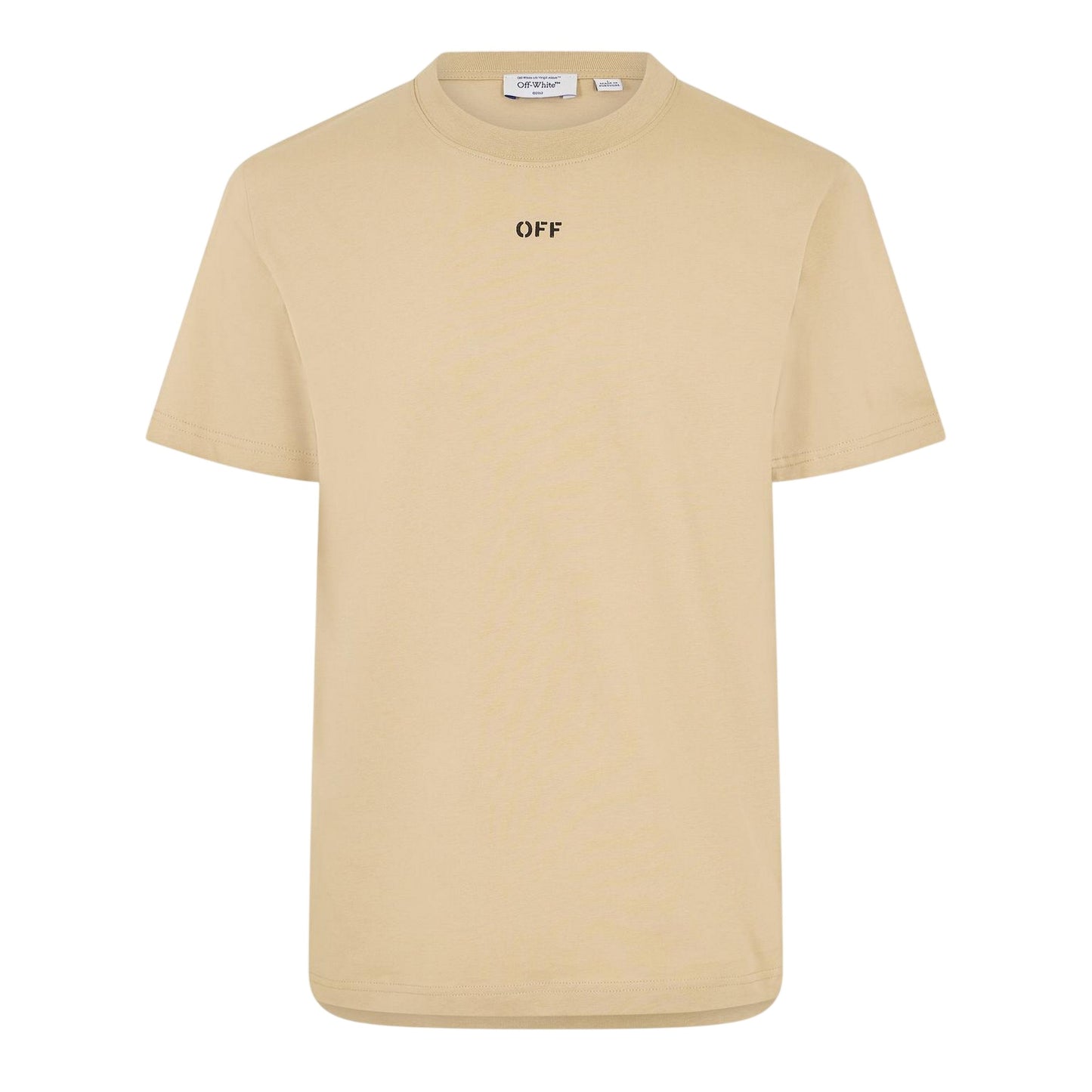 Brown Rice - Front - Off White Mens Arrow Logo Crew Neck Slim T-Shirt