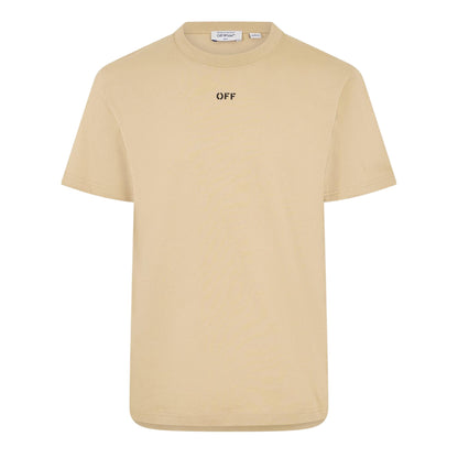 Brown Rice - Front - Off White Mens Arrow Logo Crew Neck Slim T-Shirt