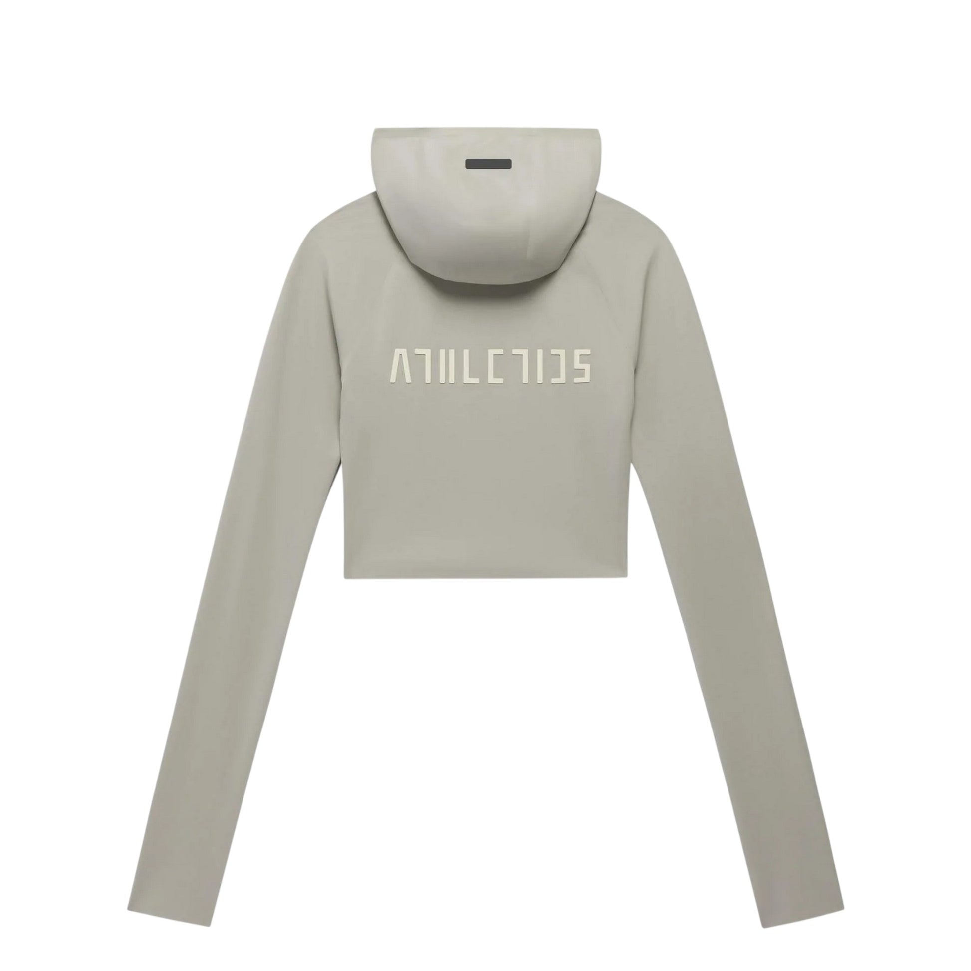 Sesame - Back - Adidas Womens-Ladies Ath Logo Crop Hoodie