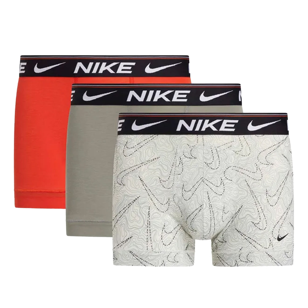 Picante Red-Dark Stucco-Grey - Back - Nike Mens Ultra Comfort Dri-FIT Boxer Shorts (Pack of 3)