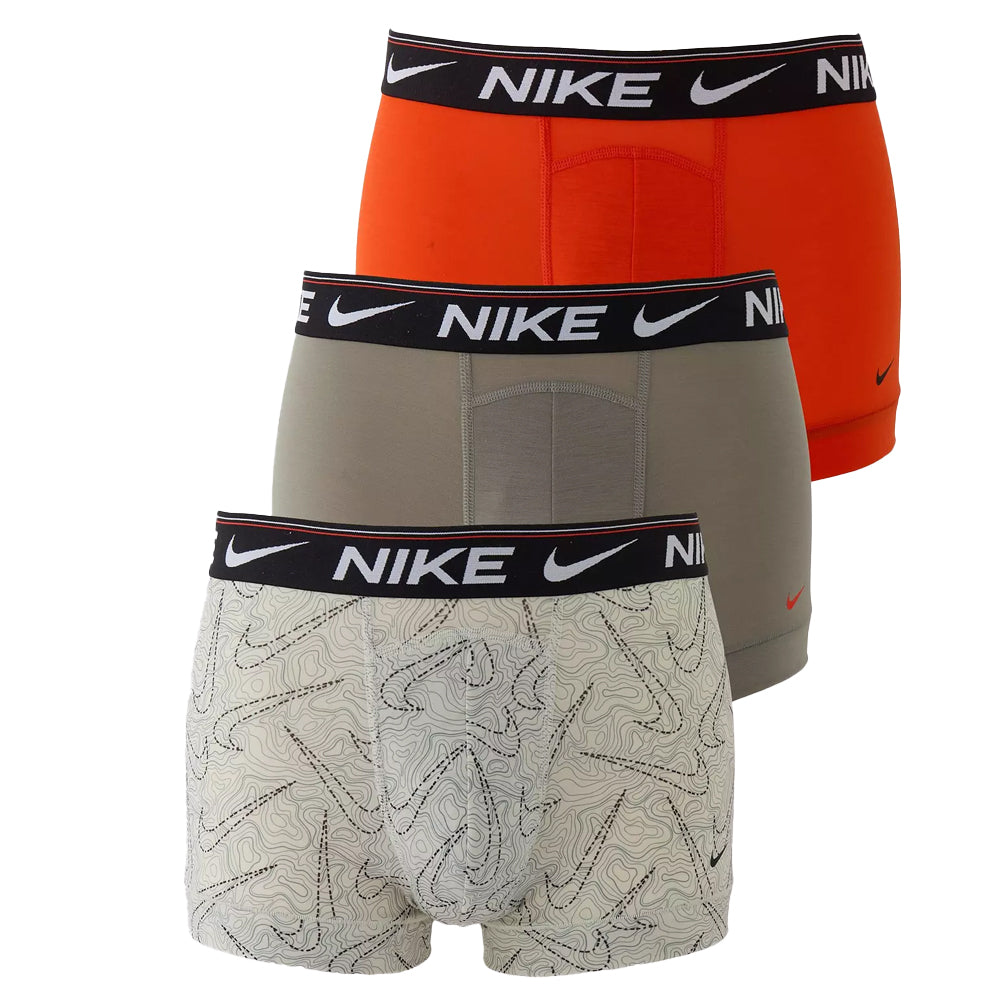 Picante Red-Dark Stucco-Grey - Front - Nike Mens Ultra Comfort Dri-FIT Boxer Shorts (Pack of 3)