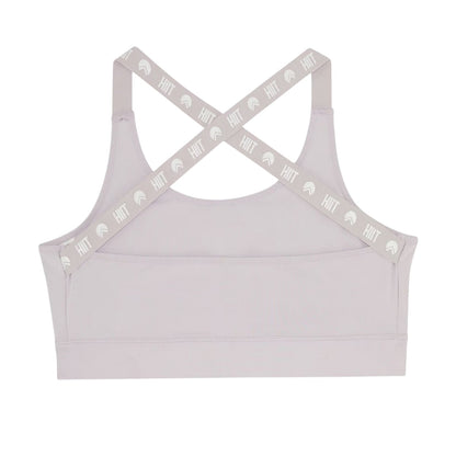 Pink - Back - HIIT Womens-Ladies Logo Scoop Neck Snug Fit Sports Bra