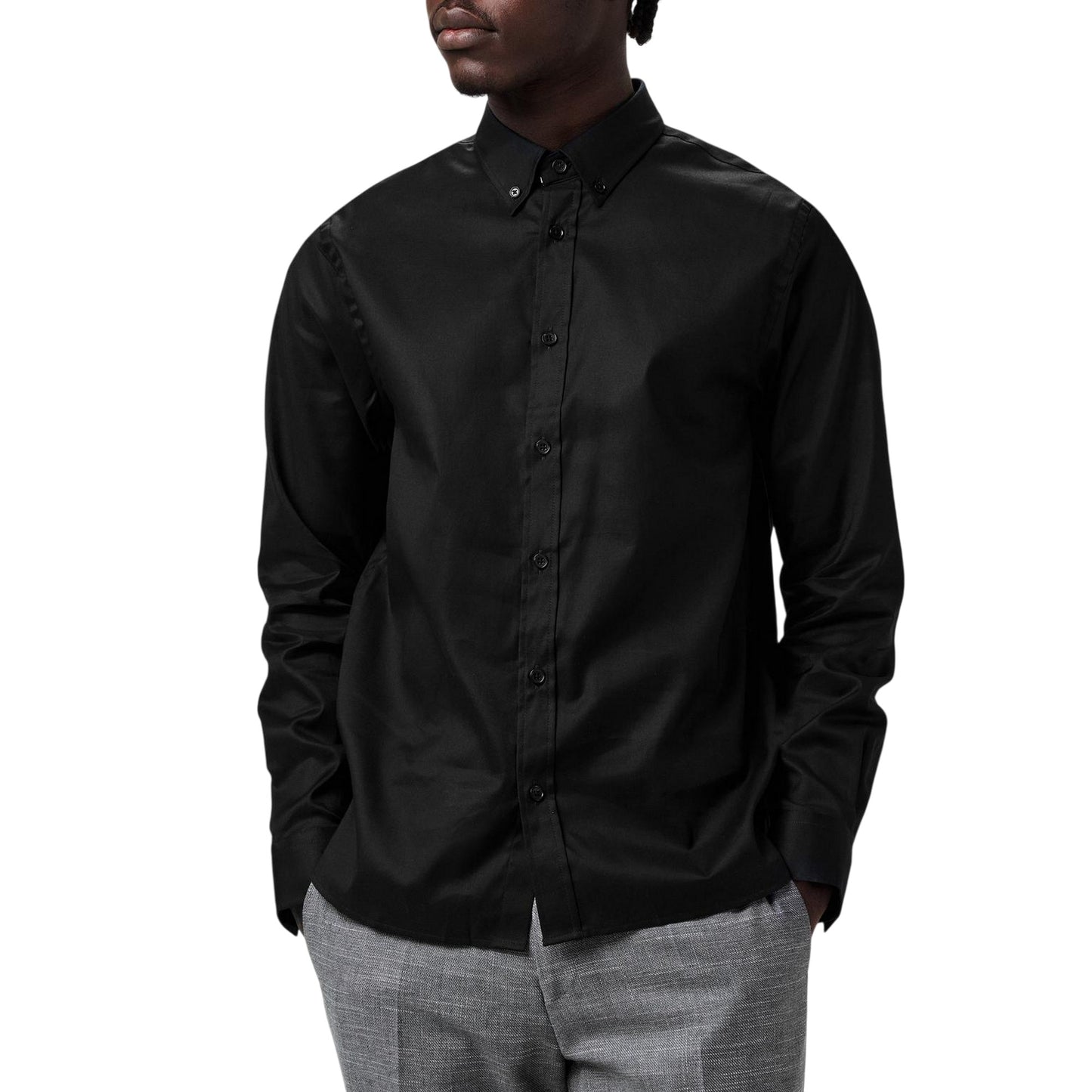 Black - Side - Ted Baker Mens Allardo Oxford Shirt