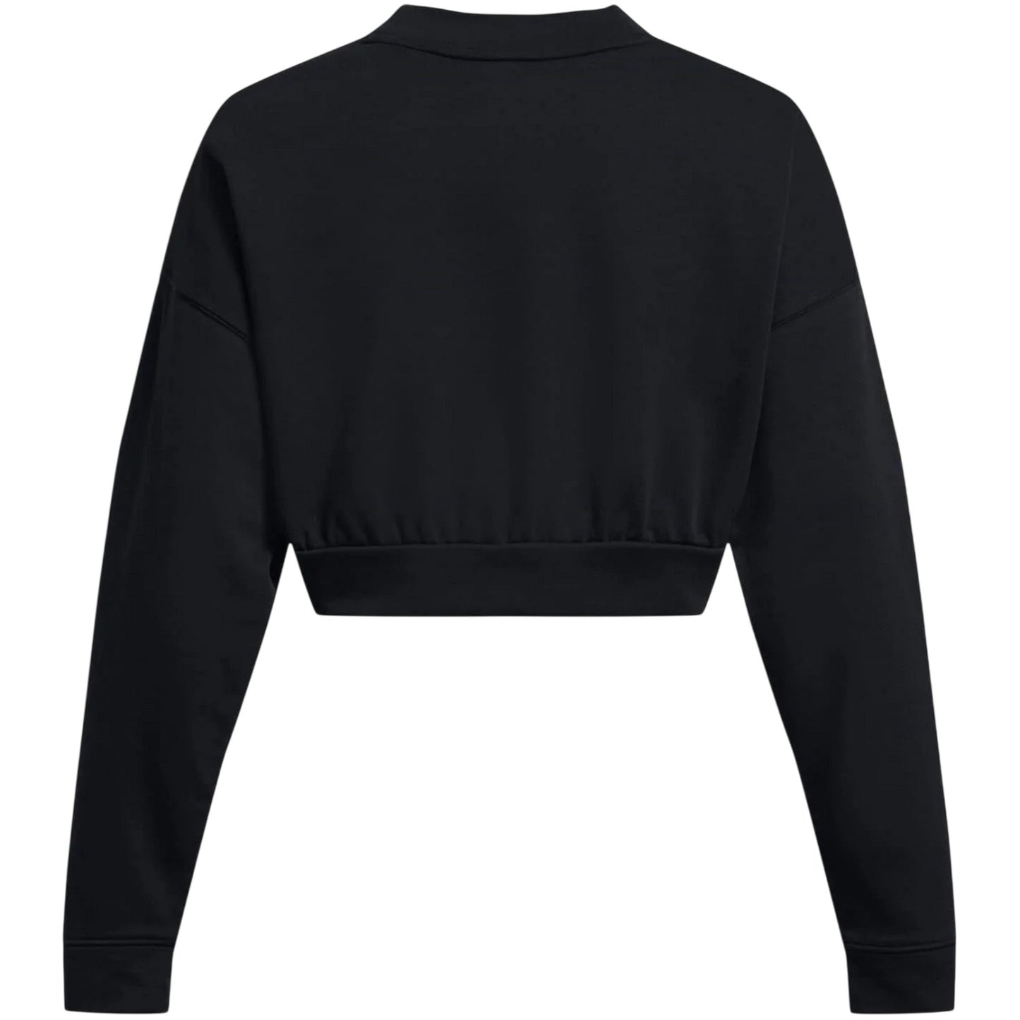Black - Back - Under Armour Womens-Ladies Rival Terrycloth Crew Neck Crop Sweatshirt