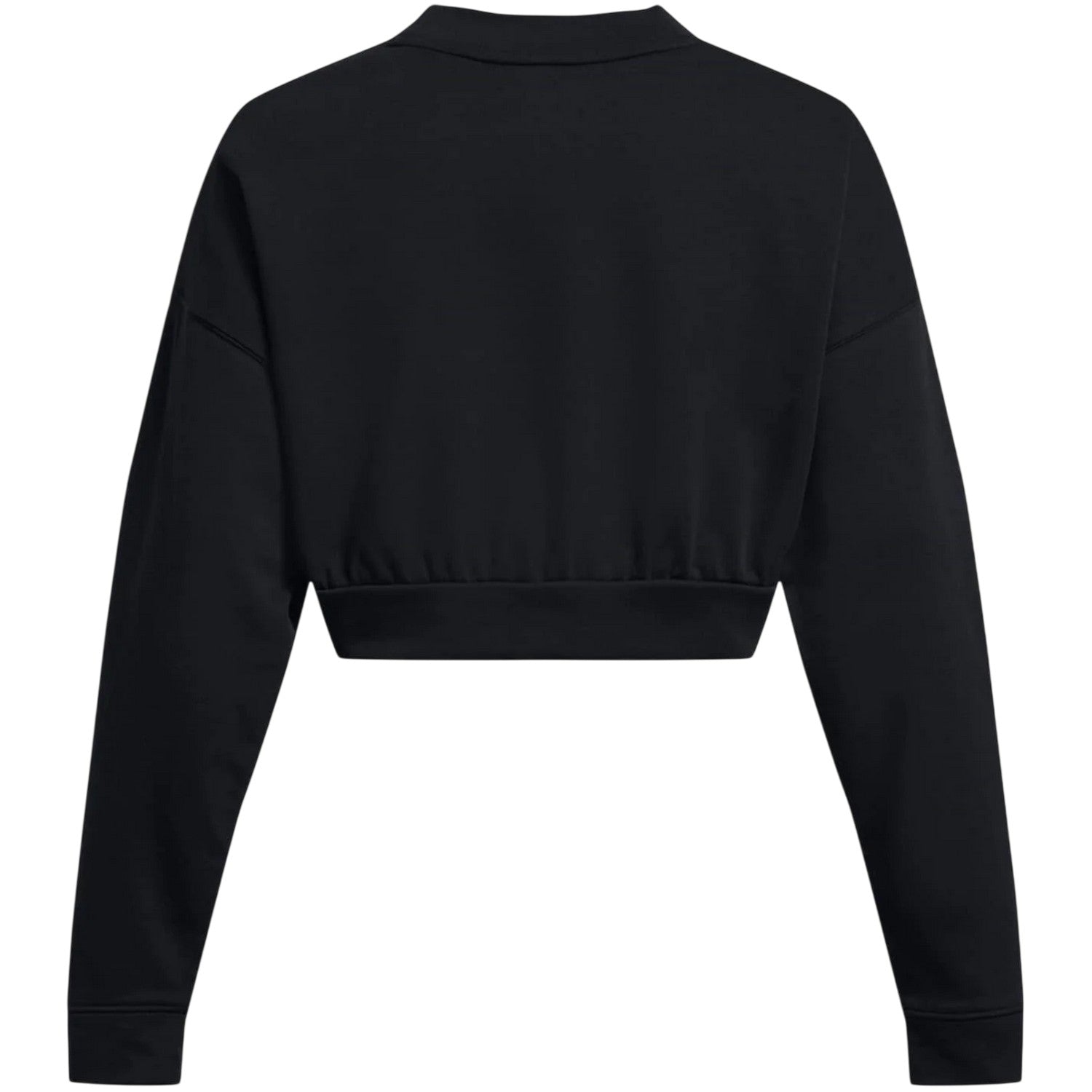 Black - Back - Under Armour Womens-Ladies Rival Terrycloth Crew Neck Crop Sweatshirt