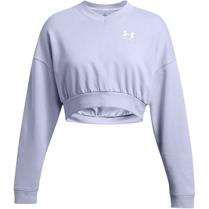 Purple - Front - Under Armour Womens-Ladies Rival Terrycloth Crew Neck Crop Sweatshirt