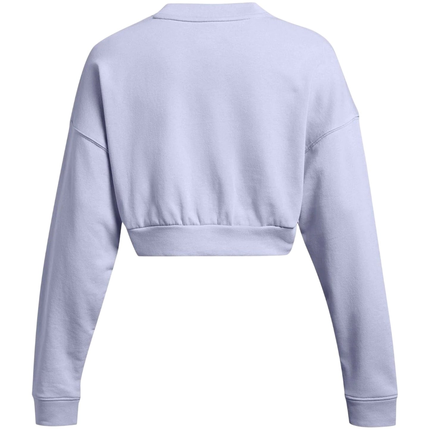Purple - Back - Under Armour Womens-Ladies Rival Terrycloth Crew Neck Crop Sweatshirt