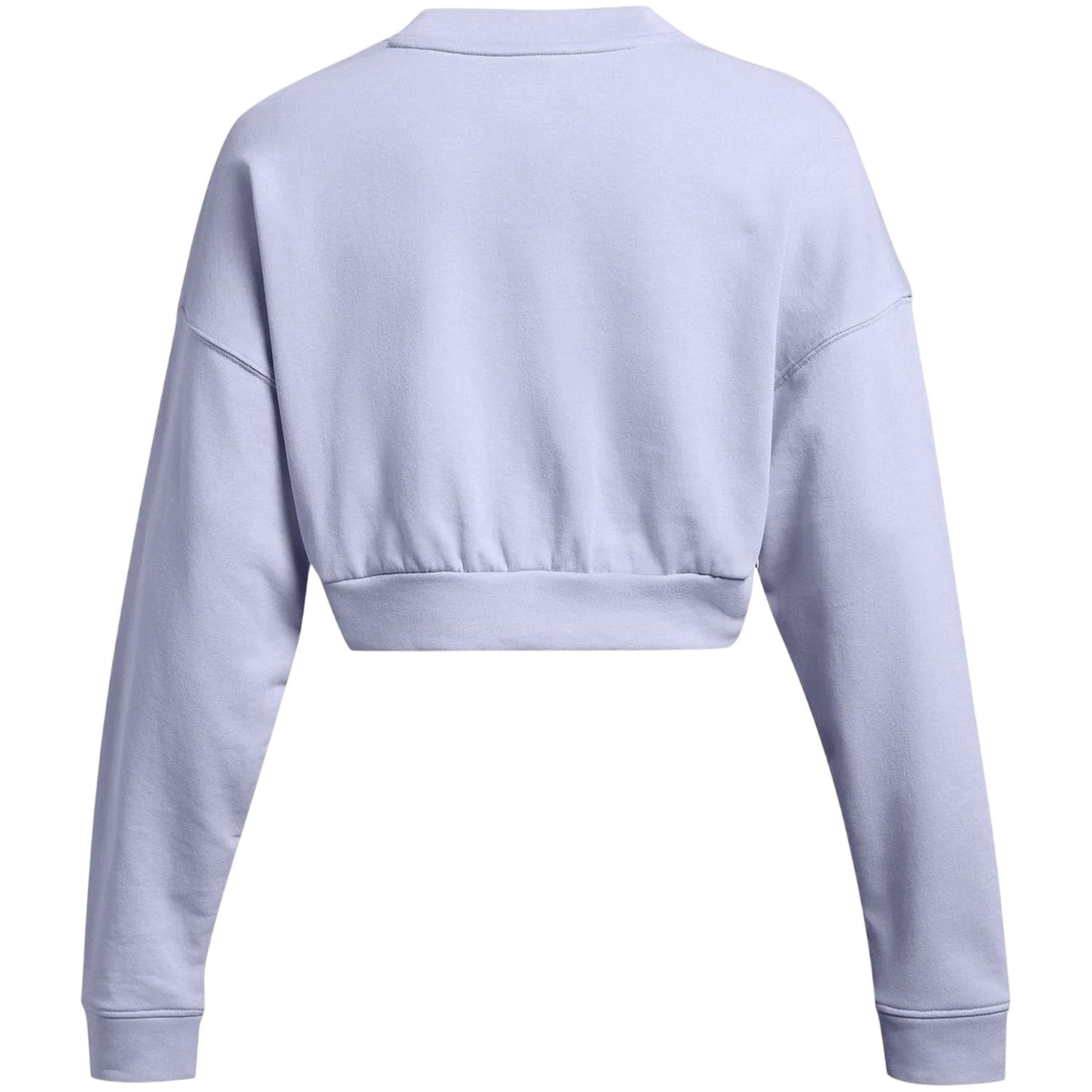 Purple - Back - Under Armour Womens-Ladies Rival Terrycloth Crew Neck Crop Sweatshirt