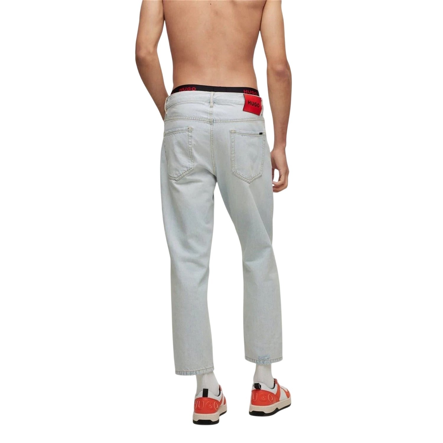 Light Blue - Back - Hugo Mens 340 Regular Jeans