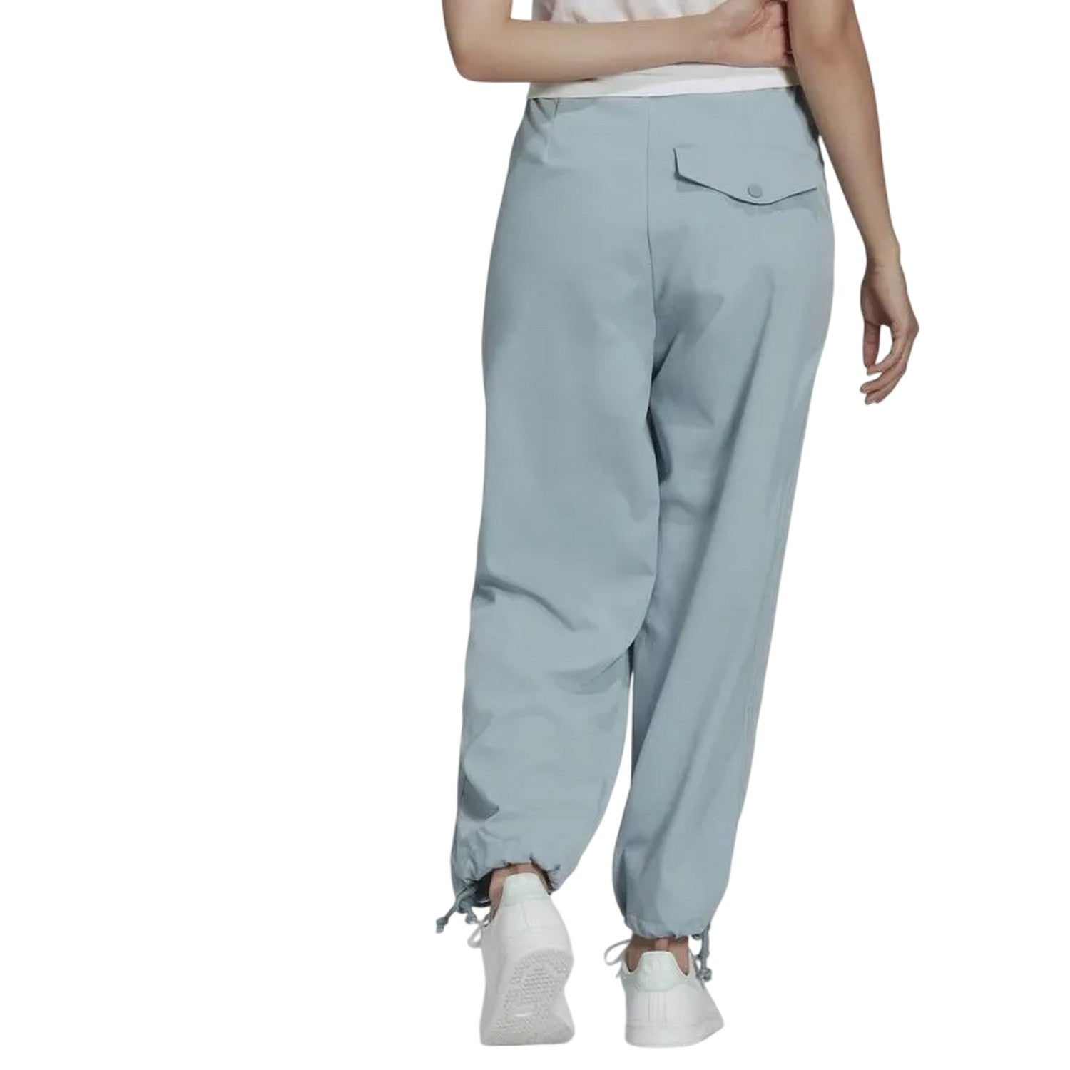 Grey - Back - Adidas Womens-Ladies Woven Tracksuit Bottoms