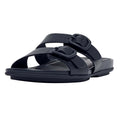 Navy - Close up - FitFlop Womens-Ladies Gracie Leather Double Buckle Sandals