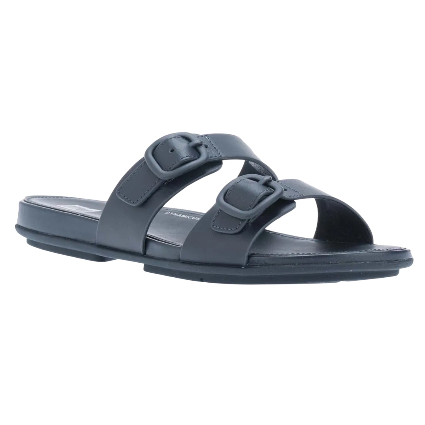 Navy - Front - FitFlop Womens-Ladies Gracie Leather Double Buckle Sandals