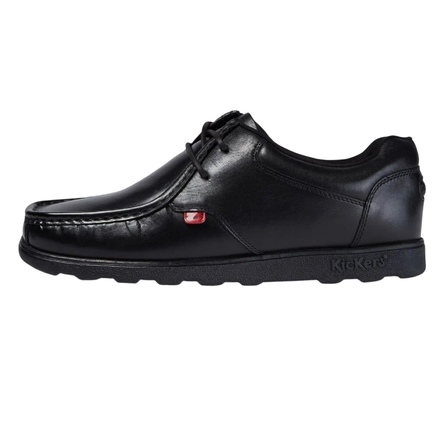 Black - Side - Kickers Mens Fragma Leather Shoes