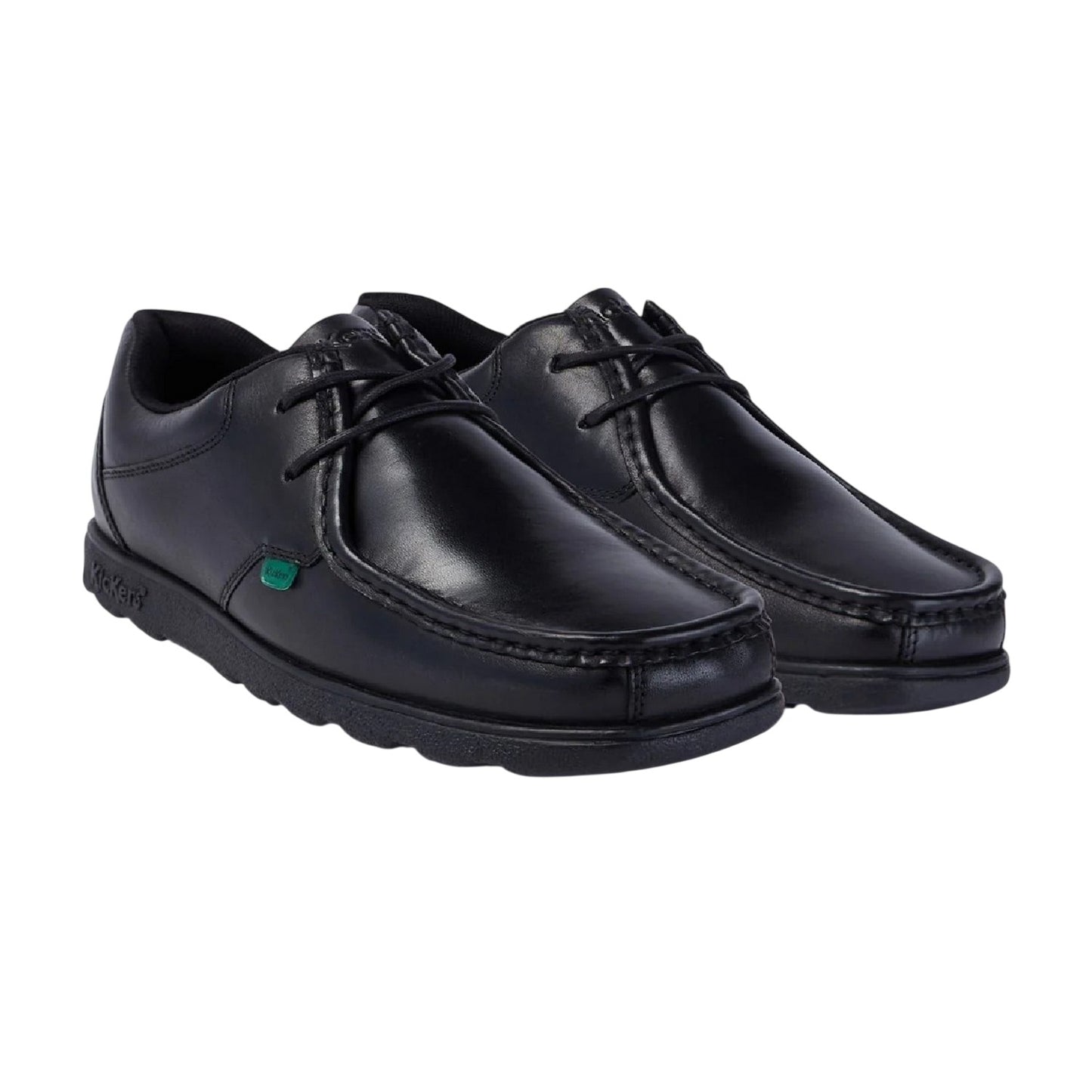 Black - Front - Kickers Mens Fragma Leather Shoes
