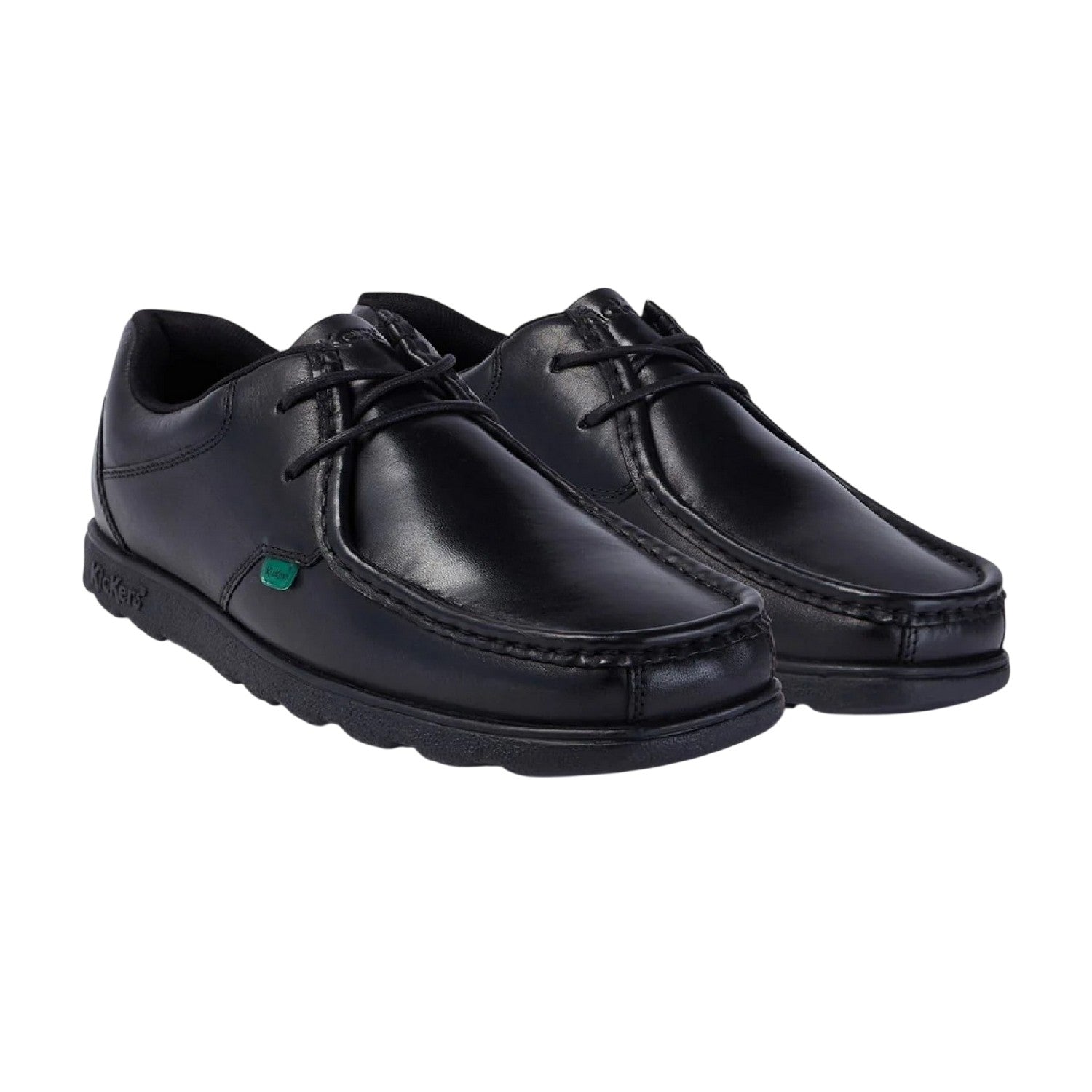 Black - Front - Kickers Mens Fragma Leather Shoes